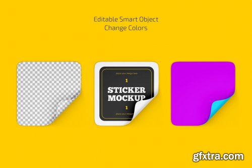 CreativeMarket - Square Stickers Mockup Set 6651627