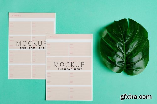 Mockup brochure on green