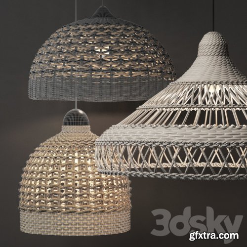 Wicker lampshades