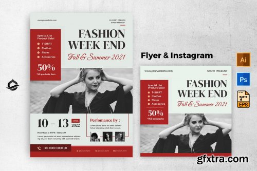 Elegant Fashion Week Sale Flyer & Instagram post