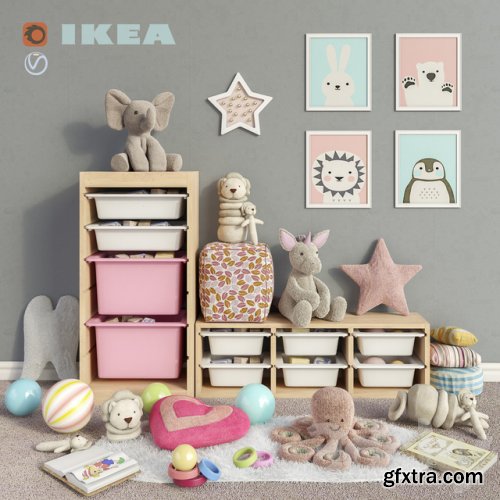IKEA storage furniture, toys and decor for a children's room set 3