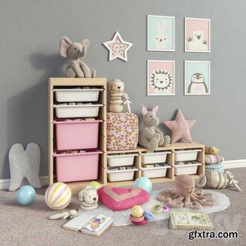 IKEA storage furniture, toys and decor for a children's room set 3