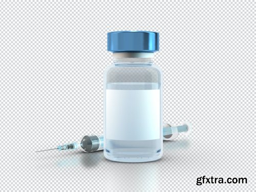 Vaccine Vials with Labels PSD Mockups