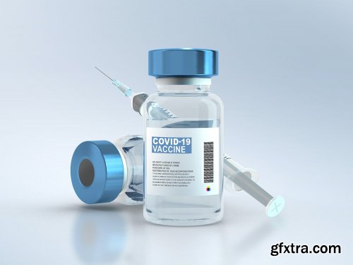 Vaccine Vials with Labels PSD Mockups