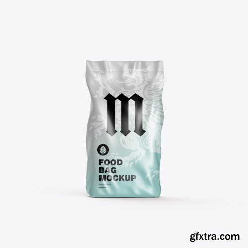 Metallic Food Bag Mockup - Front View