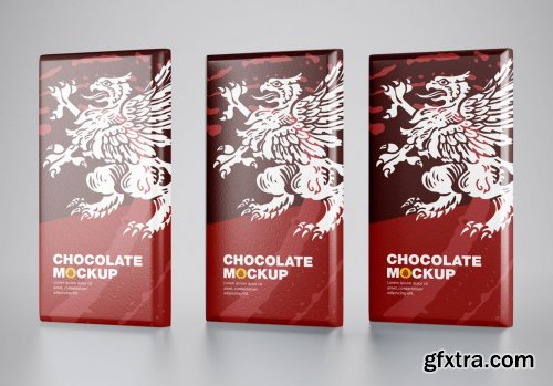 Set of 3 Chocolate Bar Packaging Mockup