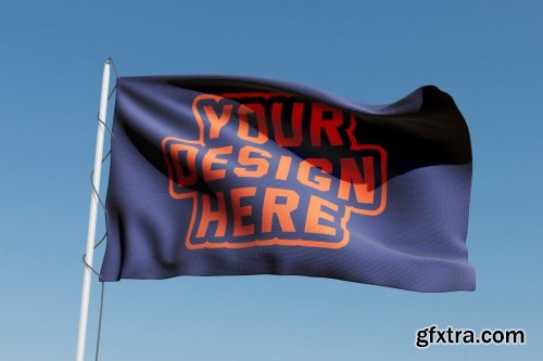 Realistic flag mockup