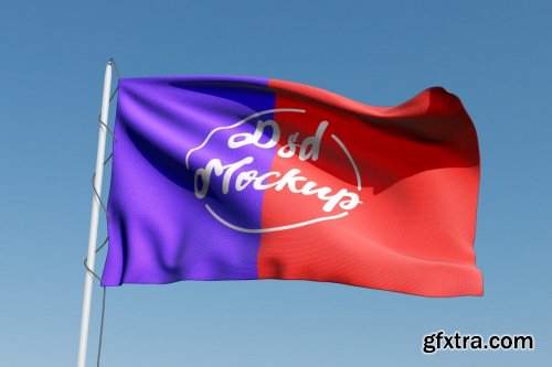 Realistic flag mockup