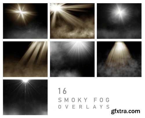 16 Smoky Light Overlays, Realistic light overlays,