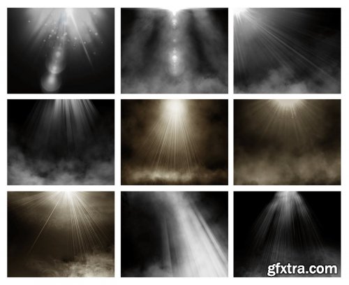 16 Smoky Light Overlays, Realistic light overlays,