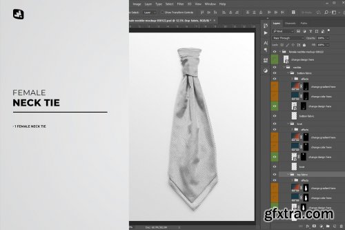 CreativeMarket - Female Necktie Mockup 6763248