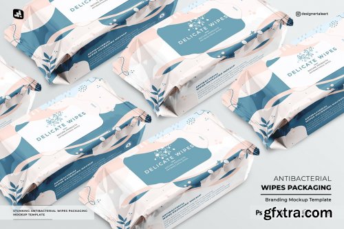 CreativeMarket - Antibacterial Wipes Packaging Mockup 6775453