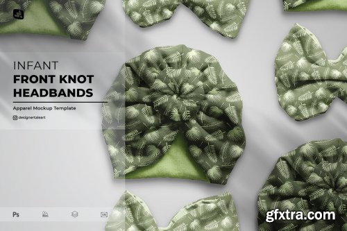 CreativeMarket - Infant Front Knot Headbands Mockup 6731583