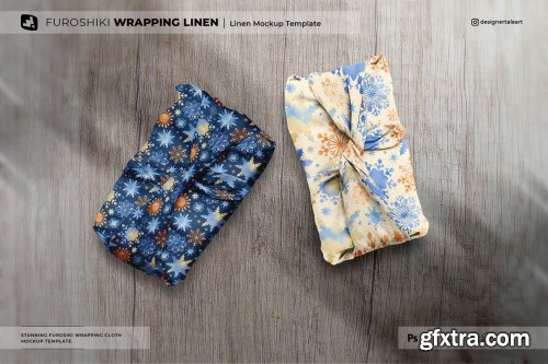 CreativeMarket - Furoshiki Wrapping Linen Mockup 6728480