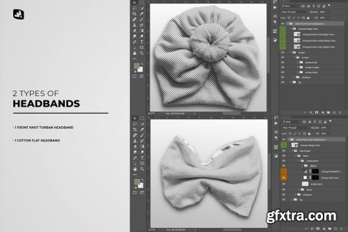 CreativeMarket - Infant Front Knot Headbands Mockup 6731583