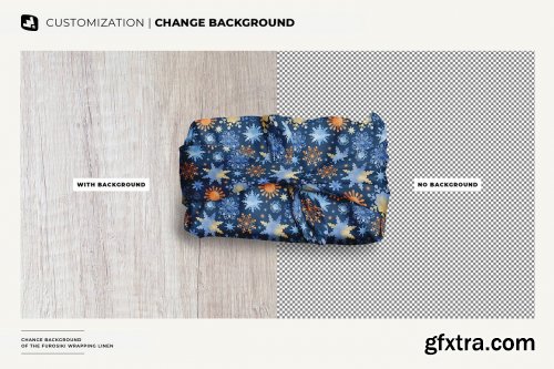 CreativeMarket - Furoshiki Wrapping Linen Mockup 6728480