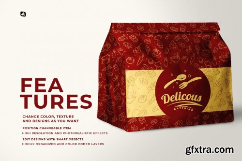 CreativeMarket - Takeout Paper Bag Packaging Mockup 6703729