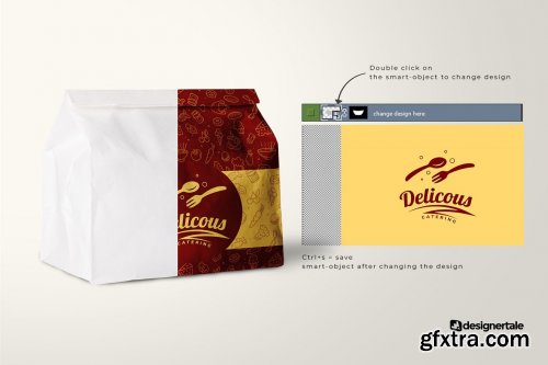 CreativeMarket - Takeout Paper Bag Packaging Mockup 6703729