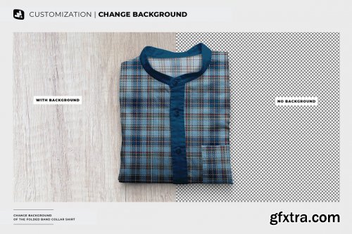 CreativeMarket - Folded Band Collar Shirt Mockup 6784824