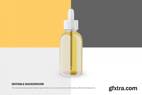 3D Glass Dropper Bottle - PSD Mockup