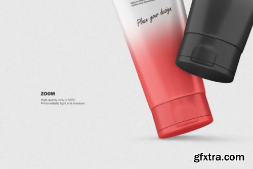 3D Matte Cosmetic Tubes - PSD Mockup