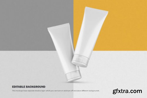 3D Matte Cosmetic Tubes - PSD Mockup