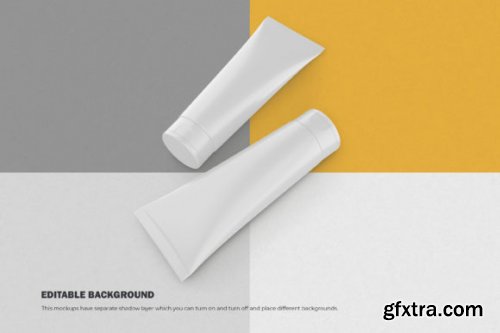 3D Matte Cosmetic Tubes - PSD Mockup