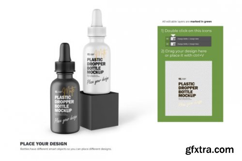 Matte Plastic Dropper Bottle-PSD Mockup