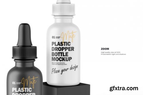 Matte Plastic Dropper Bottle-PSD Mockup