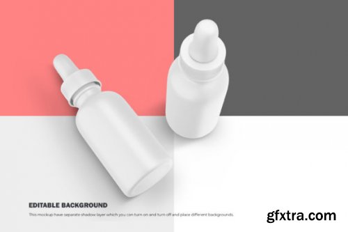 Matte Plastic Dropper Bottle-PSD Mockup