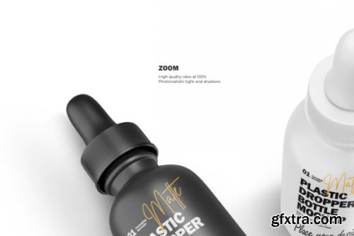 Matte Plastic Dropper Bottle-PSD Mockup