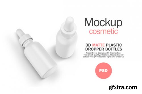 Matte Plastic Dropper Bottle-PSD Mockup