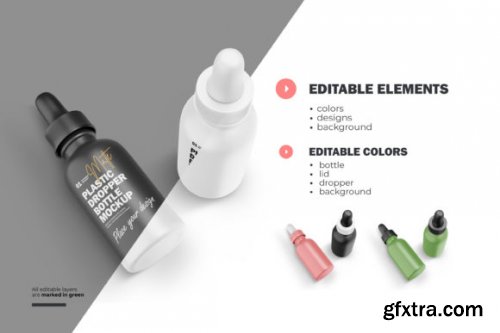 Matte Plastic Dropper Bottle-PSD Mockup