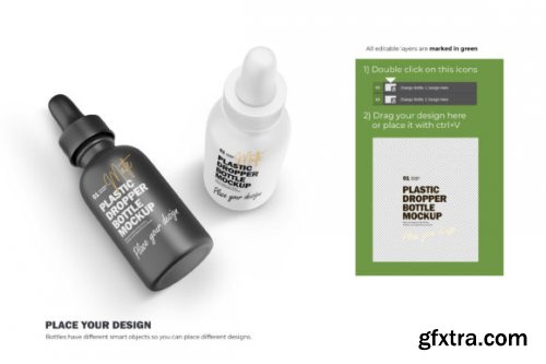 Matte Plastic Dropper Bottle-PSD Mockup