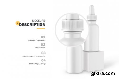 Matte Plastic Dropper Bottle-PSD Mockup