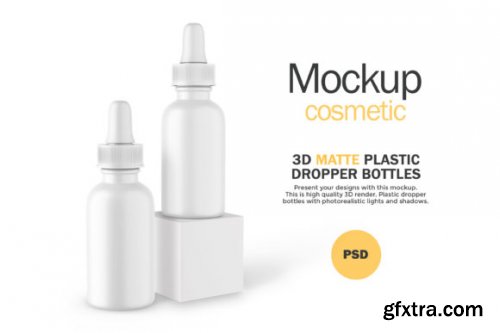 Matte Plastic Dropper Bottle-PSD Mockup