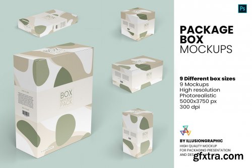 CreativeMarket - Package Box Mockups - 9 box sizes 5810193