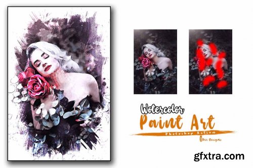 CreativeMarket - Watercolor Paint Art Photoshop Action 6794756