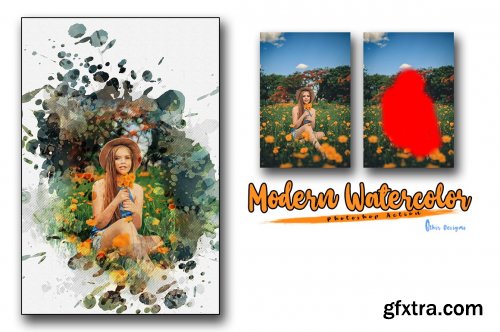 CreativeMarket - Modern Watercolor Photoshop Action 6793569