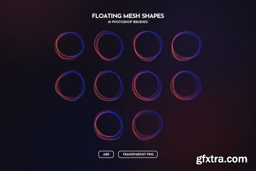 Floating Mesh Shapes Photoshop Brushes