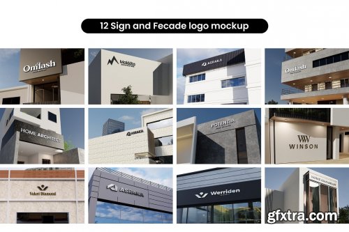 CreativeMarket - 12 Sign Logo Mockup - VOL.1 6836115