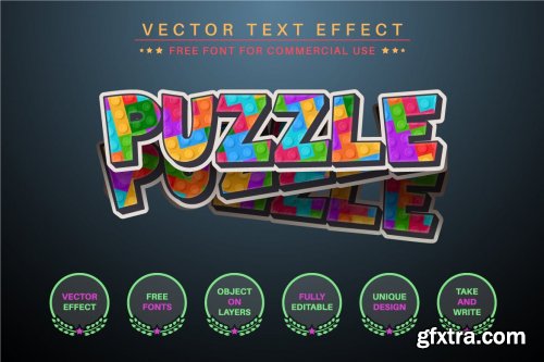 CreativeMarket - Puzzle Connect - Editable Text Effect, Font Style 6859195