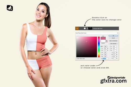 CreativeMarket - Female Short Workout Outfit Mockup 5340481