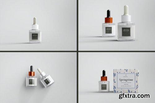 Amber Glass Dropper Bottle Mockups