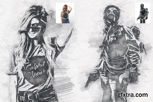 CreativeMarket - Viva Sketch Photoshop Action 6788666