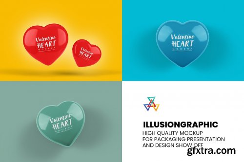 CreativeMarket - Valentine Heart Mockup - 9 views 5856772