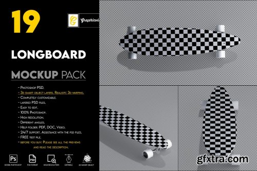 CreativeMarket - Longboard Mockup 6865771