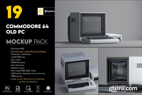 CreativeMarket - Commodore 64 Old pc Mockup 6865074