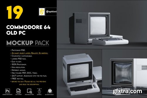 CreativeMarket - Commodore 64 Old pc Mockup 6865074