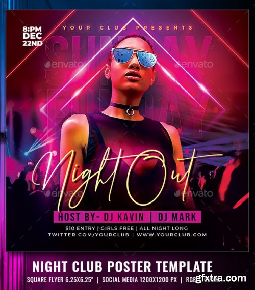 GraphicRiver - Neon Club Party Flyer 34255303